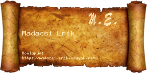 Madacsi Erik névjegykártya
