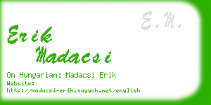 erik madacsi business card